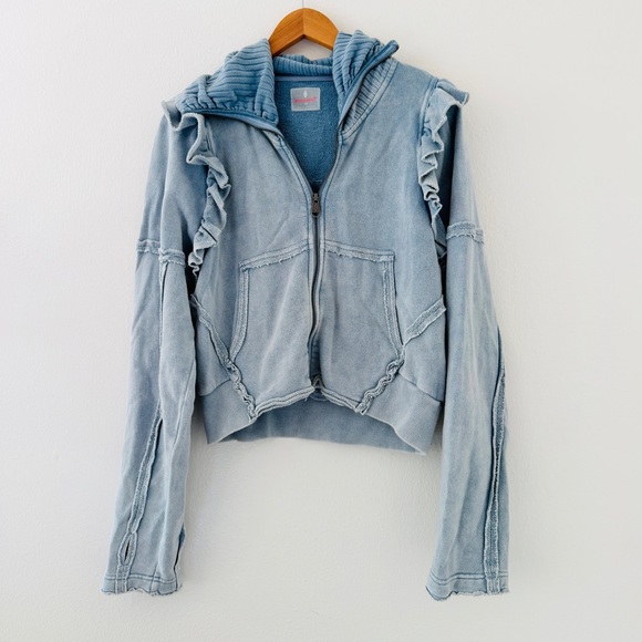 Free People Movement So Cool Ruffle Zip Up Jacket - Picture 3 of 9